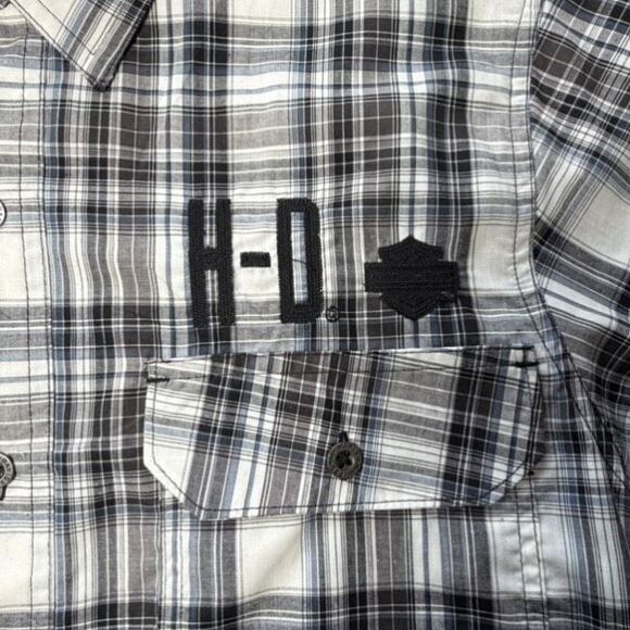 Harley-Davidson Men’s Plaid Performance Woven Shirt Back Graphic L - Picture 6 of 6